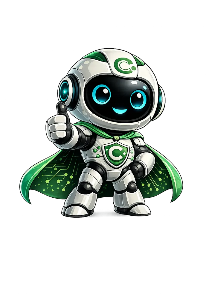 Cipy, la mascota de Ciprodata, con el pulgar arriba